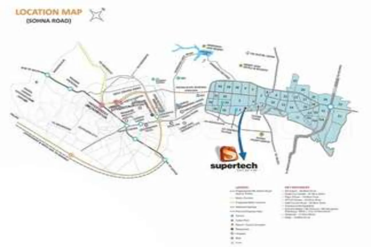 Supertech Hill Town 2 Gurgaon location map