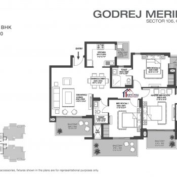 Godrej Meridien Floor Plans 3 BHK Type C