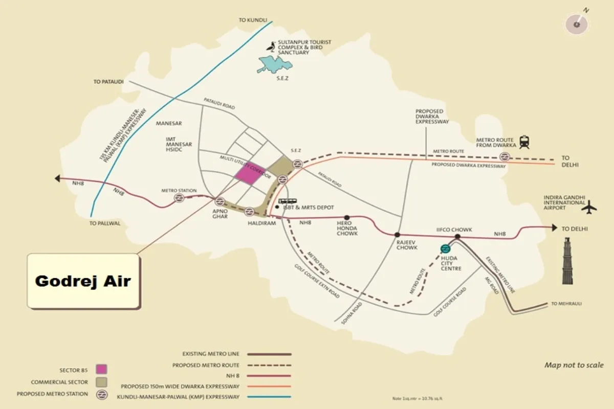godrej air sector 85 gurgaon location map