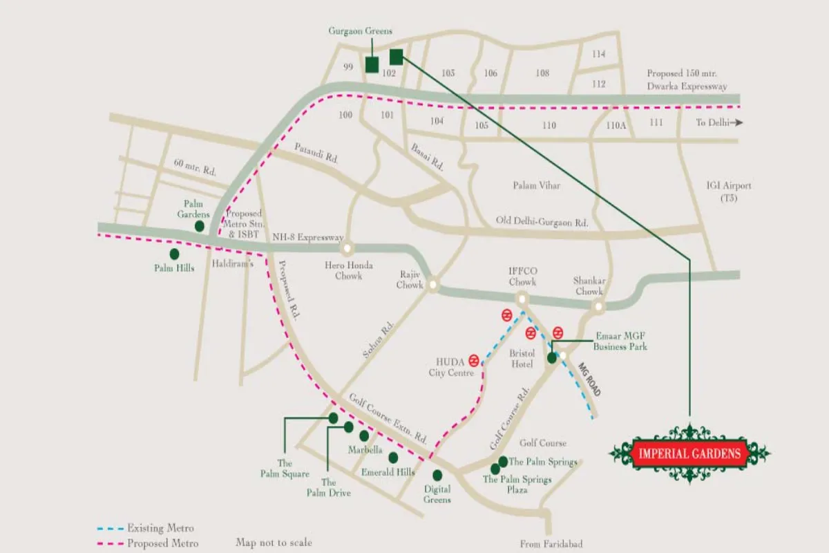 emaar imperial garden sector 102 gurgaon location map