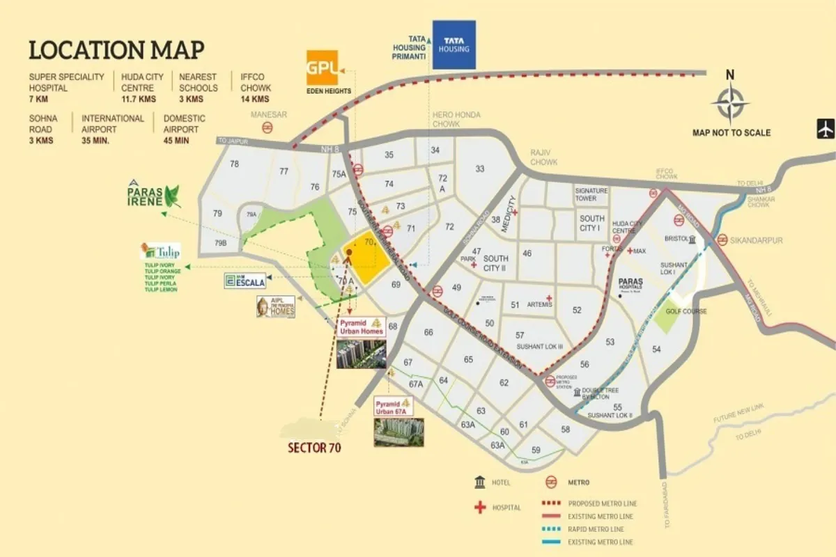 pyramid square 70 Gurugram location map