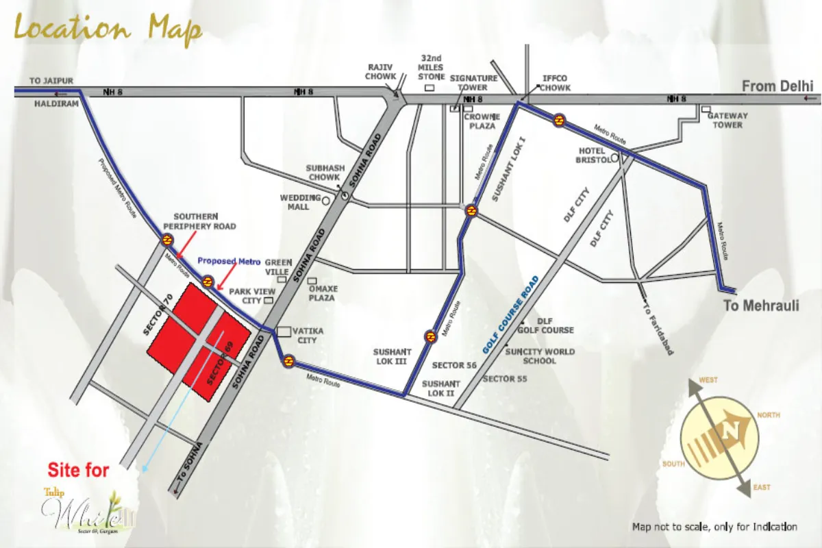 Tulip White Sector 69 location map