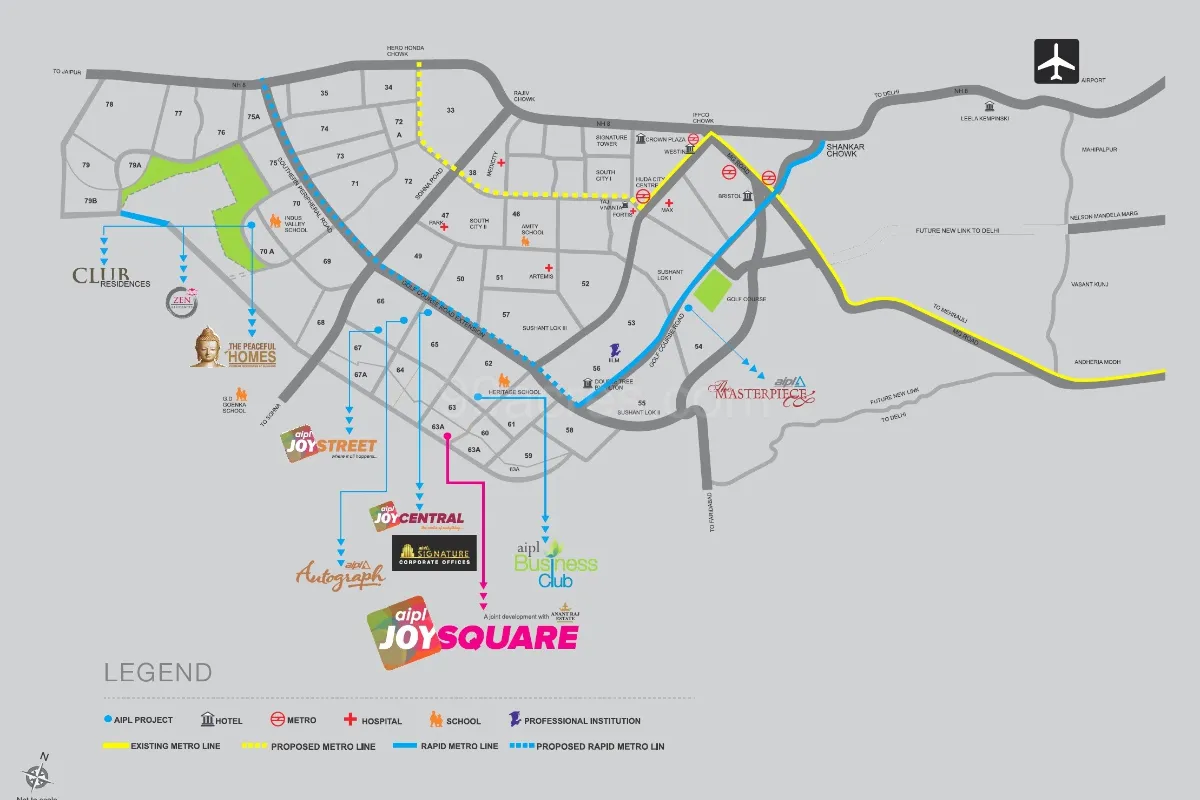 aipl joy square location map