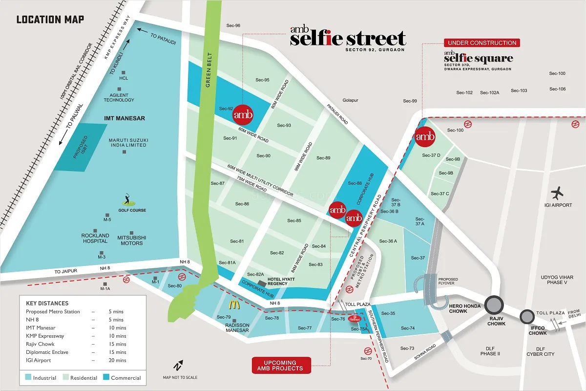 amb selfie street sector 92 gurgaon location map