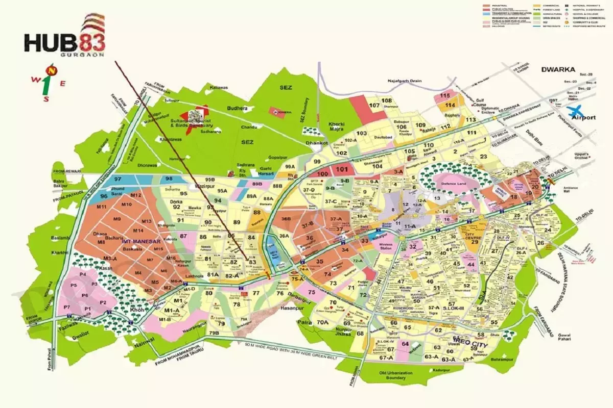 ansal hub 83 gurgaon location map