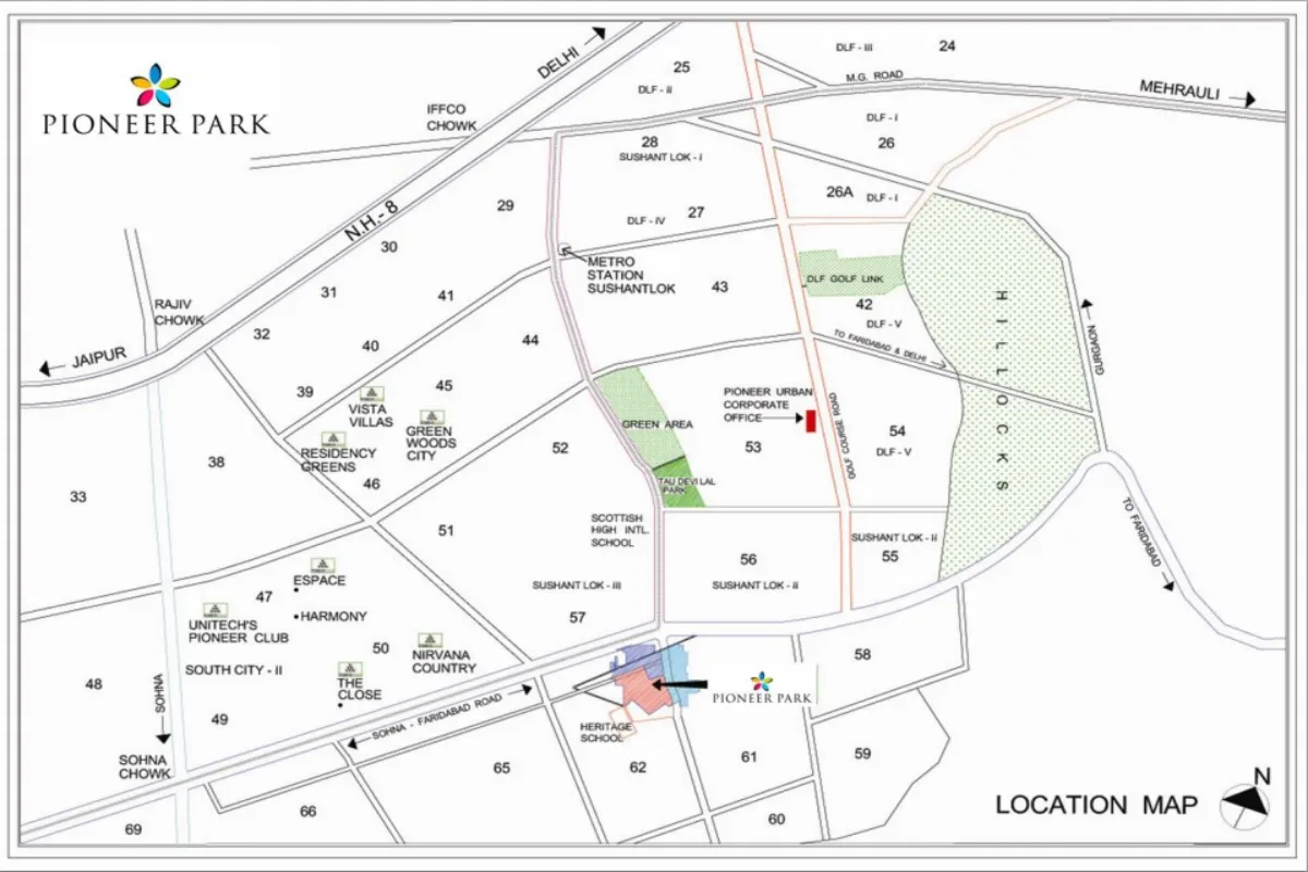 pioneer urban presidia sector 62 location map