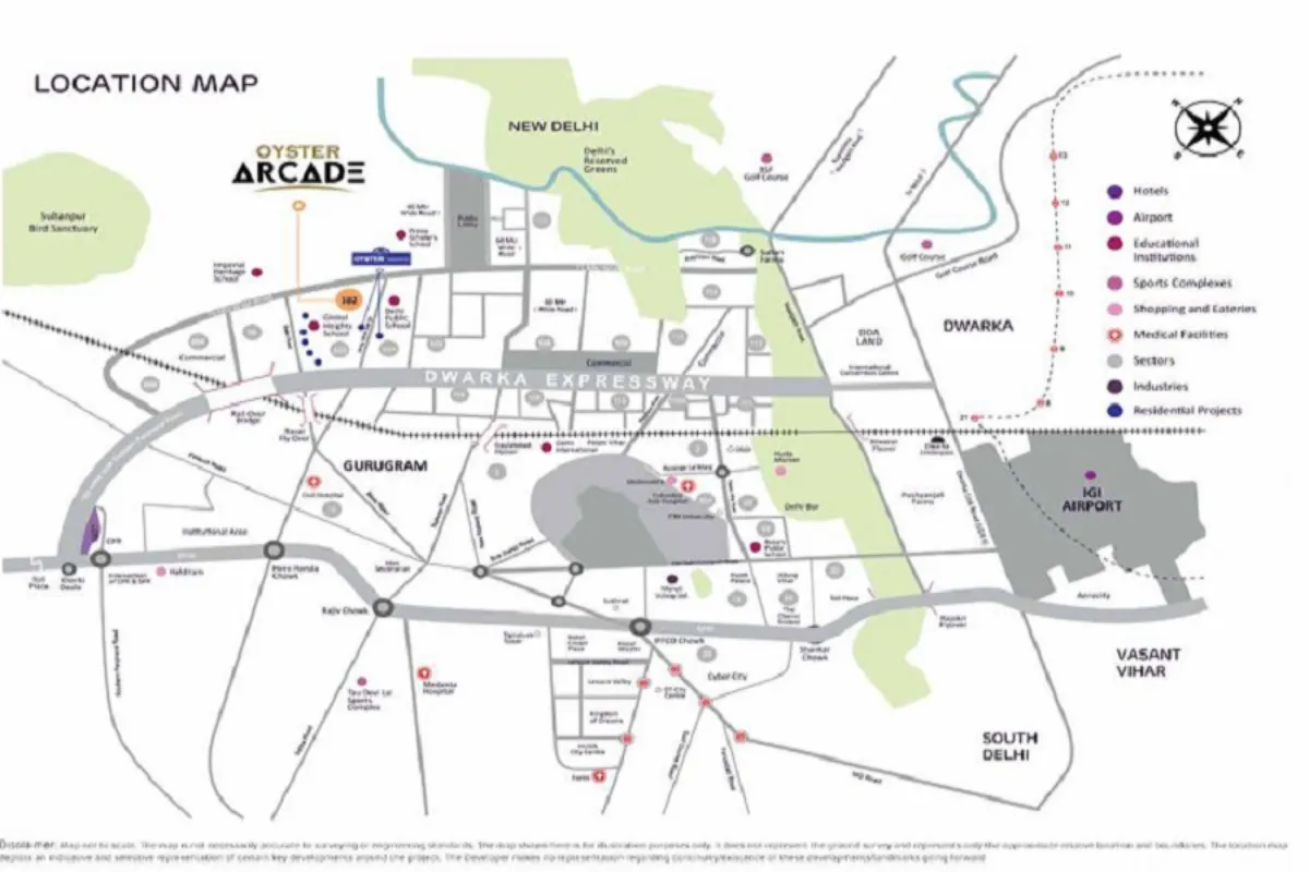 Adani Oyster Arcade Sector 102 Gurugram location map