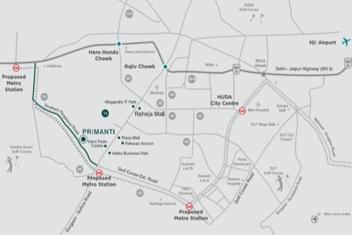 Tata Primanti 72 Gurugram location map